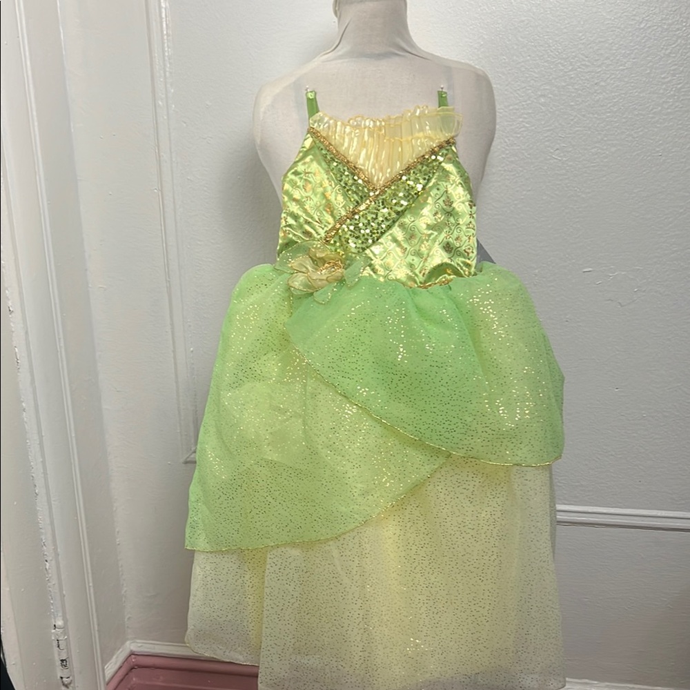 Disney Green and Gold Dance Costume with Sparkling Bodice